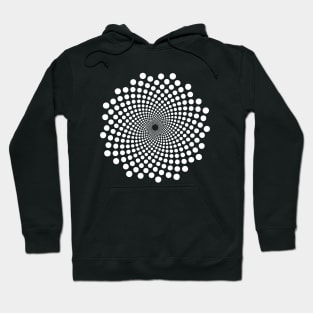 Fibonacci Sequence: Spiraling Dots on a Dark Background Hoodie